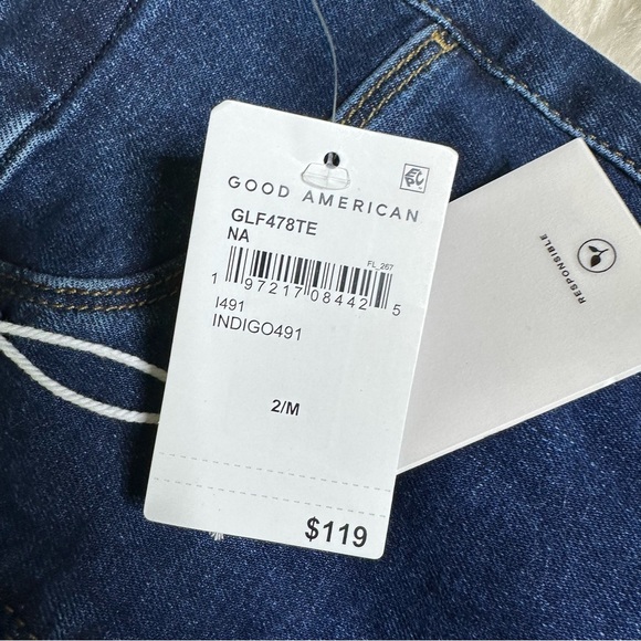 Nwt good american Classic Blue Flare Jeans - Picture 4 of 6